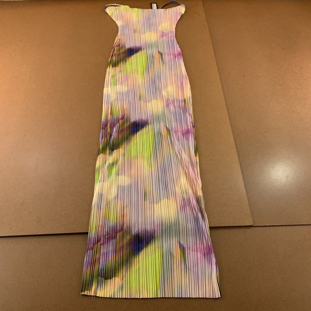 PrettyLittleThing Multicolor Pleated Maxi Dress - Neon Yellow, Purple, Pink